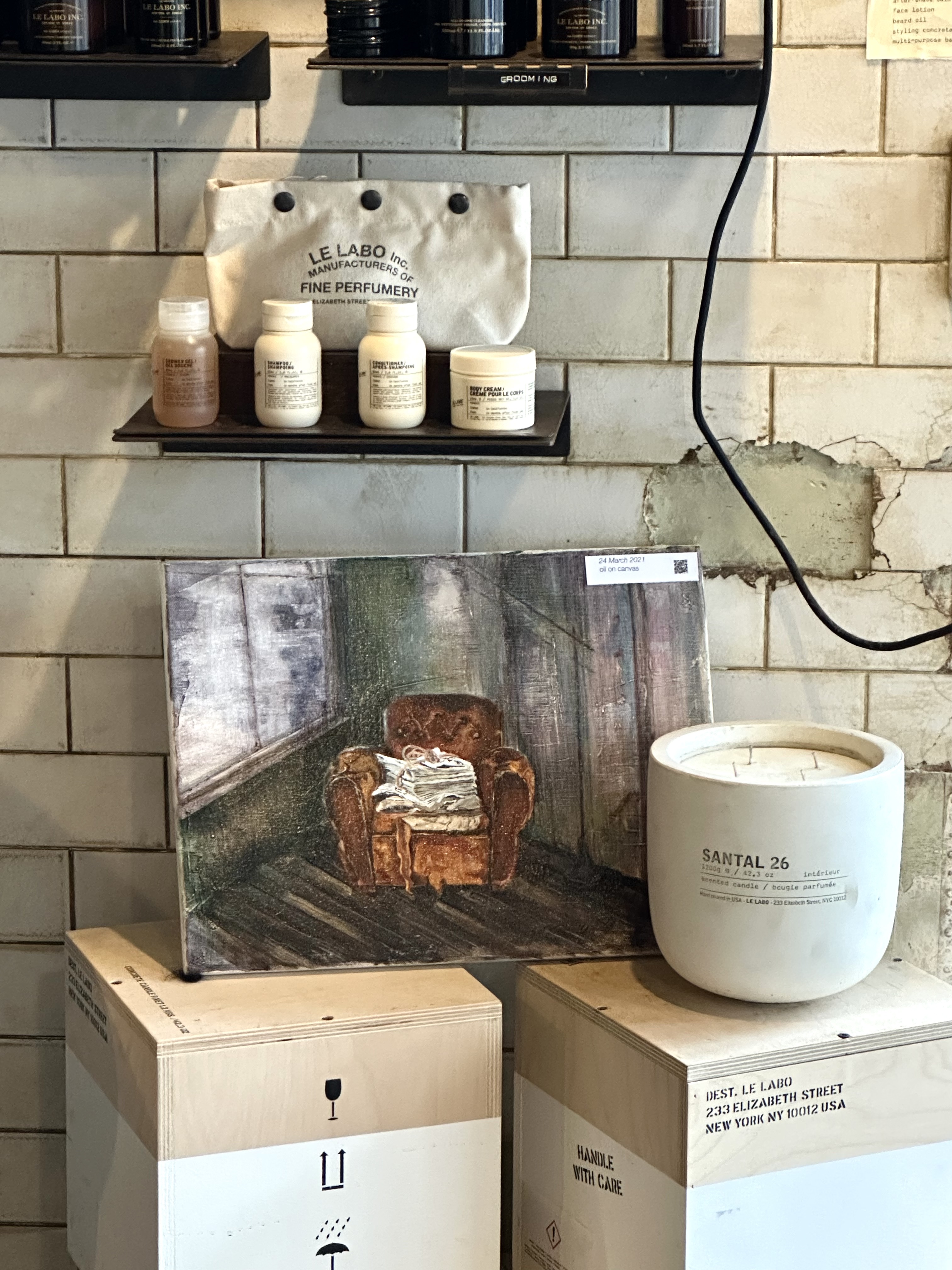 Armchair painting at Le Labo Melbourne